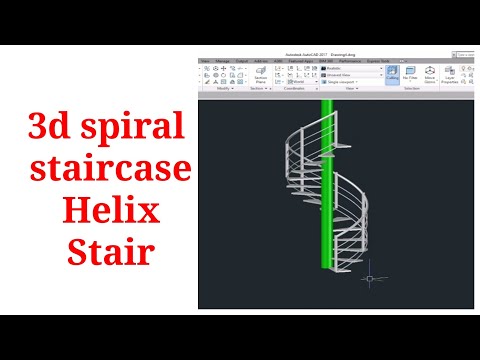 3d spiral staircase dwg autocad drawing