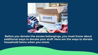 Ways To Donate Household Items When You Move