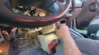 03 Pontiac aztek - ignition lock cylinder removal and replacement - key stuck/steering column covers