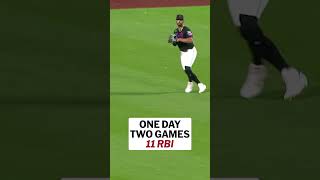 Dansby Swanson has driven in ELEVEN RUNS in the Cubs doubleheader ????
