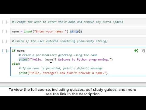 Beginner Python Coding User Input Variables Conditional Statements Intro To Python