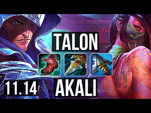 TALON vs AKALI (TOP) | 74% winrate, 10 solo kills, Legendary, 19/5/6 | EUW Diamond | v11.14