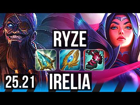 RYZE vs IRELIA (MID) | 10/1/9, 53k DMG, Dominating | KR Master | 25.21