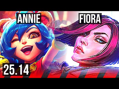 ANNIE vs FIORA (TOP) | 67% winrate, Legendary, 11/3/6 | KR Master | 25.14