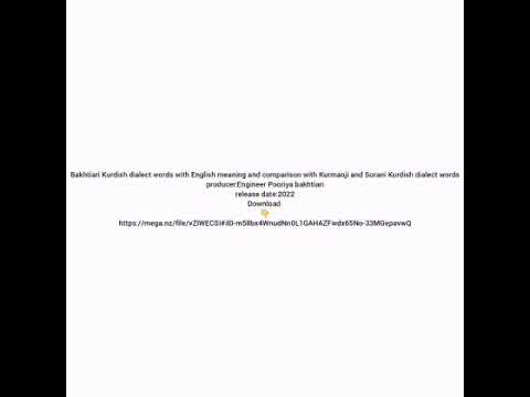 Bakhtiari Kurdish dialect words with English meaning and...