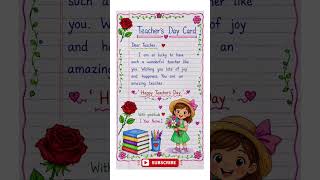 🌹 Easy Teacher’s Day Card Making 🎓 | Beautiful Card Idea ✨ #TeachersDa