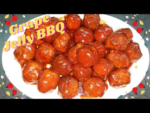 Slow Cooker BBQ Meatballs - Grape Jelly BBQ Meatballs - Crock pot BBQ Meatballs- BBQ Jelly Meatballs