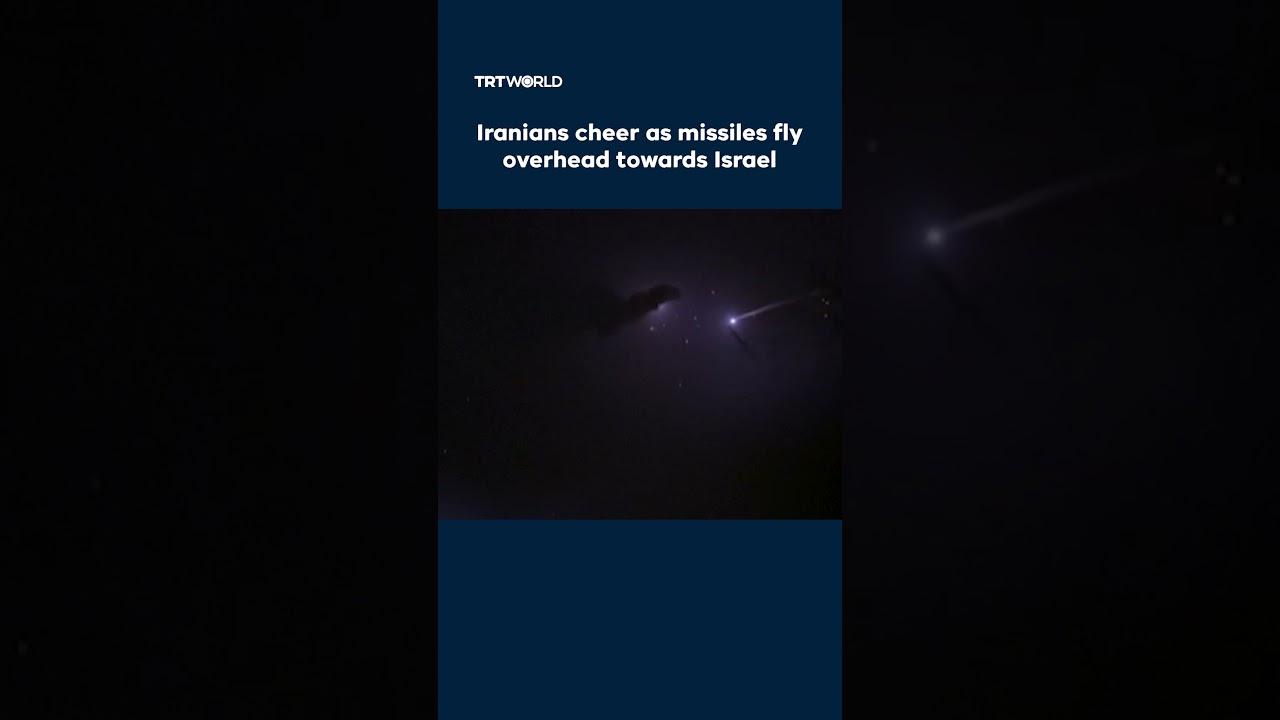Video | Iranians cheer as missiles fly overhead towards Israel