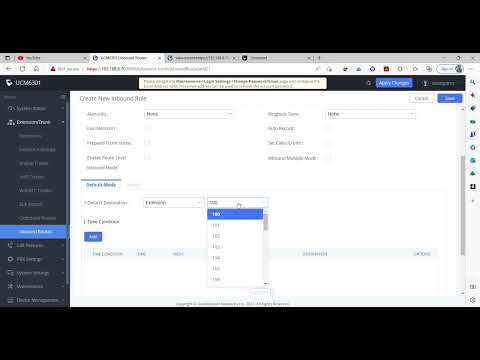 Grandstream UCM6301 Inbound Route configuration or Telephone line configuration