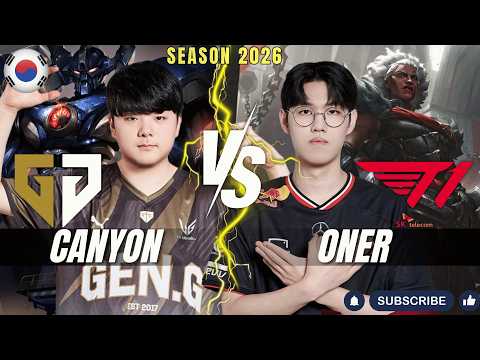 GEN Canyon vs T1 Oner - Canyon AATROX vs Oner AMBESSA Jungle - Patch 26.3 KR Ranked | lolrec