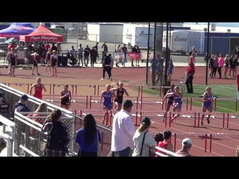 VarG 100m Hurdles vs Huntington Beach 3-23-17 - Los Alamitos Girls
