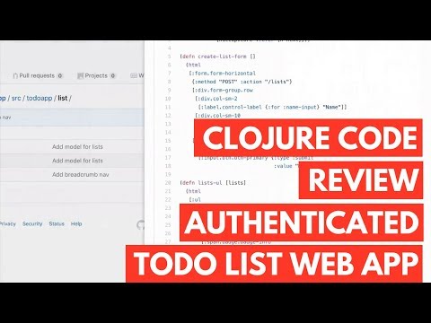 Clojure Code Review Authenticated Todo List Web App