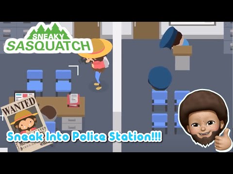 Sneaky Sasquatch Fun -  Sneak into Police Station!!!  [Dinsun video]