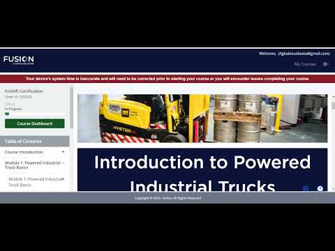 Forklift operator certification course