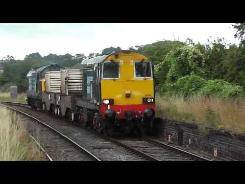 DRS 20304-37612 6C51 Sellafield-Heysham Flasks at Bare Lane 15th August 2013