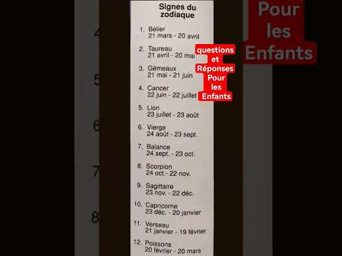Questions et Réponses Pour les Enfants - Qu'est ce que le Zodiaque?