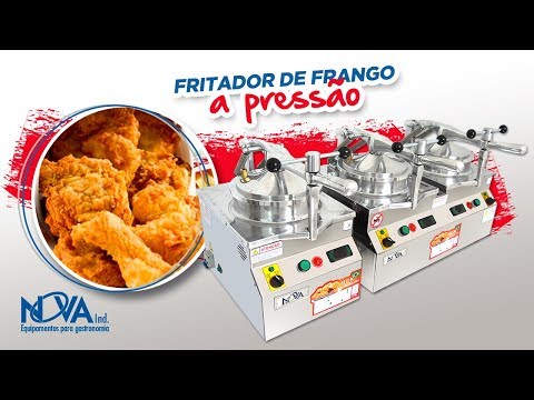 Fritadeira pressão KFC - mesa para empanar - conservador fritura - frango frito NOVAind