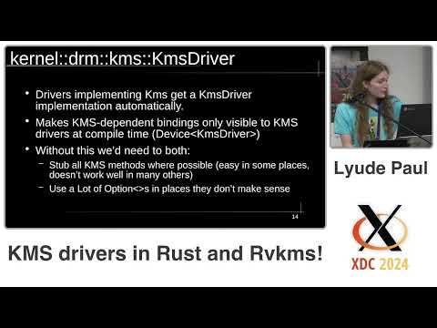 XDC 2024 | KMS drivers in Rust and Rvkms! - Lyude Paul