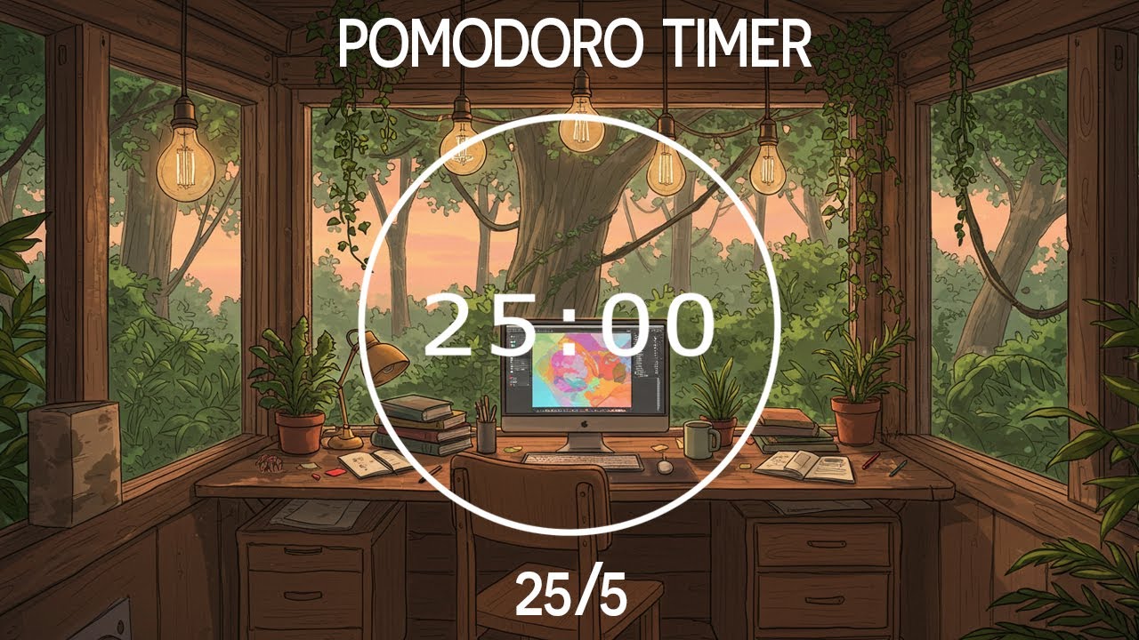 🔖2HR STUDY WITH MEㅣpomodoro 25/5ㅣlofi relaxing + bird soundsㅣwith alarm + timer | Day 6