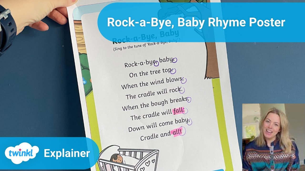 Rock a Bye, Baby Nursery Rhyme Display Poster
