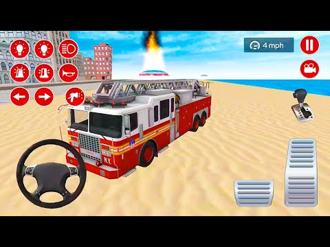 Real Fire Truck Driving Simulator 2022 - New NY City FireFighter Games | Android GamePlay