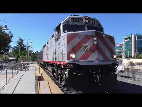 Caltrain: Local Trains Arriving and Departing Palo Alto