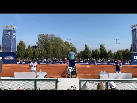 Full 1st Set Tiebreak - Skatov vs Mager -  Courtside level view ATP Challenger Parma 2022