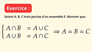A corrected exercise on equality, union and intersection of sets (Maths sup)