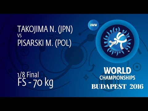 1/8 FS - 70 kg: N. TAKOJIMA (JPN) df. M. PISARSKI (POL) by TF, 10-0