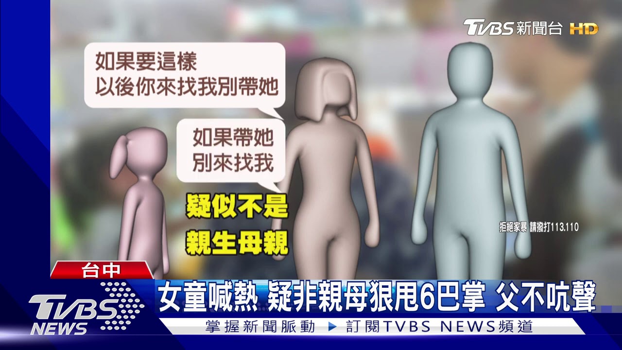 女童喊熱 疑非親母狠甩6巴掌父不吭聲