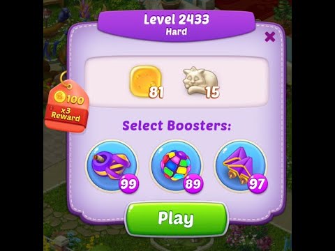 Level 2433 Hard in 12 Moves | Homescapes