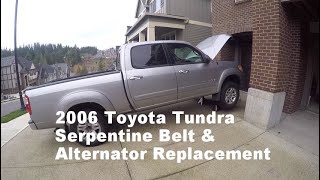 2000-2006 Toyota Tundra Alternator & Serpentine Belt Replacement. Fastest and Easiest Way!