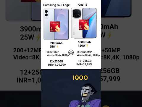 iQOO 13 5G vs Samsung S25 Edge 5G Performance Specs #samsungs25edge #iqoo13 #tech