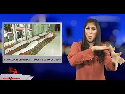 Indonesia tsunami death toll rises to over 200 (ASL - 12.23.18)