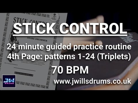 Stick Control Page 4: 24 minute guided practice routine (70bpm) - Triplets
