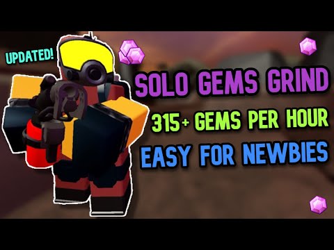 Best Way to Grind Gems Solo Hardcore (315+ / Hour) For Newbies - Tower Defense Simulator | TDS