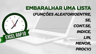 |FÓRMULAS EXCEL| EMBARALHAR UMA LISTA - Excel RAP10