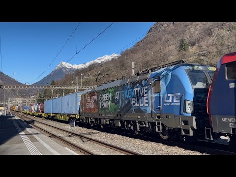 #393# TRENI MERCI - Se questa non è fortuna… super merci in transito sulla vecchia linea a Biasca!😎