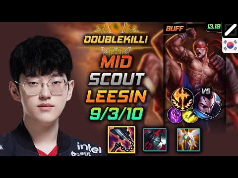 Lee Sin Mid Build Scout Goredrinker Conqueror - LOL KR GrandMaster Patch 13.19