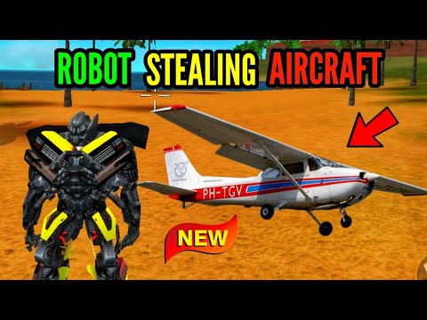 robot stealing aircraft || rope hero vice town || pagal gamerz