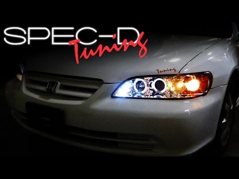 SPECDTUNING INSTALLATION VIDEO: 1998-2002 HONDA ACCORD PROJECTOR HEAD LIGHTS