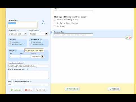 Wufoo Integration Step 1 Form Fields