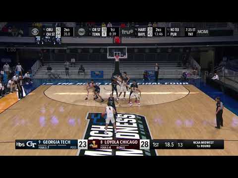 Loyola v.  Georgia Tech - Last Shot of 1st Half - Marquise Kennedy
