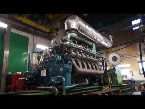 Hedemora Diesel V12B i provbänk (7,27 liter per cylinder)