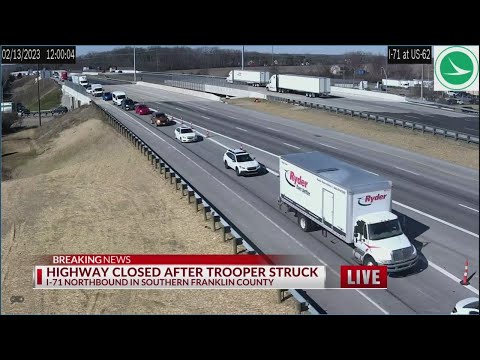 I-71 north lanes in southern Franklin County closed after crash involving state trooper