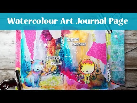 Art Journaling with Watercolors - Cute Lion Illustration