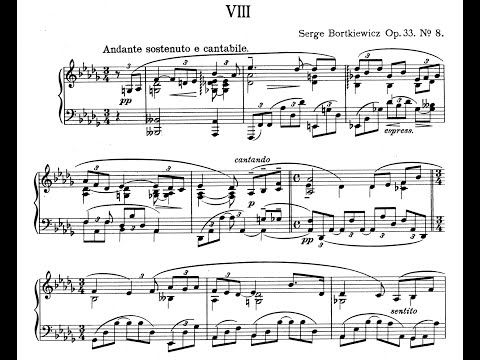 Sergei Bortkiewicz - Prelude Op. 33, No. 8 - Andante Sostenuto e Cantabile - Cyprien Katsaris Piano