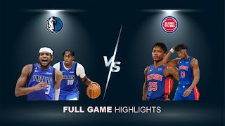 Dallas Mavericks vs Detroit Pistons | Hardy, O-Max Prosper & Wiseman, Marcus Sasser | Highlights |