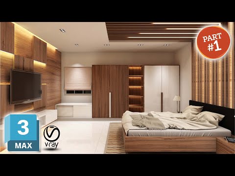 Part 1 || Complete Bedroom Modelling in 3DS Max With V Ray