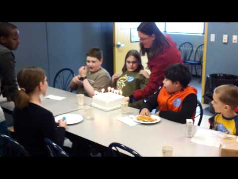 Singing happy birthday to Katrien